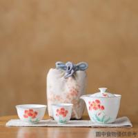 ราคา [อุปกรณ์ชุดน้ําชา] [การชดเชยแพ็คเกจความเสียหาย] สีขาวพอร์ซเลนมือวาดดอกไม้ เคลือบด้านล่าง สีเซรามิกแบบพกพาถ้วยด่วนหนึ่งหม้อสองถ้วยด่วนแบบพกพาชุดน้ําชาเดินทาง (42327392753)