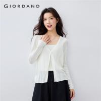 ราคา GIORDANO WOMEN Semi-sheer v-neck rib cardigan 13355208 (26580361871)