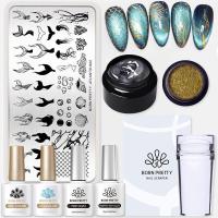 ราคา Born PRETTY Nail Art Stamping Kit เคล็ดลับฝรั่งเศสแผ่นเล็บแสตมป์ภาษาโปลิชคํา Stamper Scraper เครื่องมือปั๊ม Top Coat Set (26509291919)