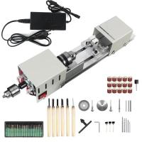 ราคา DIY Miniature Lathe with Power Carving Cutter Wood Lathe DC12-24V Mini Lathe Machine Tools Beads Ma (43627340411)