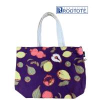 ราคา ROOTOTE ผ้าแคนวาสสีม่วงลายผลไม้ น่ารัก (24362370261)