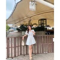 ราคา เดรสสั้น เดรสเกาหลี ชุดเดรสสั้นสีขาวเกาหลี (10088777627)