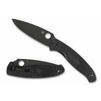 ราคา มีดพับ Spyderco Resilience Lightweight Black Oxide Plain Blade, Black FRN Handles (C142PBBK) (44601972361)