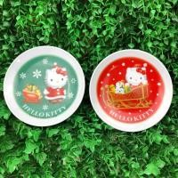 ราคา ชุดจานแบ่ง Hello Kitty เขียวแดง ขนาด 4.8” ราคา 130฿/2ใบ #เซรามิคมือสองญี่ปุ่น (9012171034)