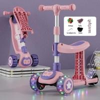 ราคา Enjoydays.th Children Scooter Outdoor Toy for kids with Seat LED Light-up Foldable Widened Wheels for Safety Scooter (23181774842)