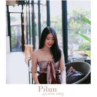 ราคา P I L U N Pleat Please! Top in Burgundy ❤️ (1548756547)