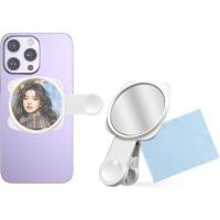 ราคา EKIND Clip On Selfie Mirror for Phone Rear Camera Reflective HD Back Selfie Tool with Dust Cloth for Photo Video Vlog Live (White) (55454026729)
