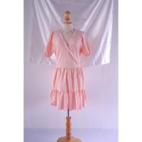 ราคา เดรสสั้นมีแขนคอวีสีโอรส (12145242406)