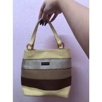 ราคา กระเป๋าถือลายผ้าสี มือสอง Elle de ELLe ของแท้ 100% (16503859542)