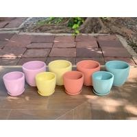 ราคา กระถางดินเผาพ่นสี มี 2 ขนาด 9.5" 8" สีพาสเทล มี 4 สี กระถางดินเผา pastel (6937719778)