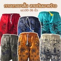 ราคา กางเกงขาสั้น ลายต้นมะพร้าว ต้นมะพร้าว เอวรูด ใส่สบาย (25227676827)