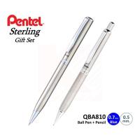 ราคา ชุดปากกาลูกลื่น+ดินสอ Pentel QBA810 ด้ามสีเงิน (760628014)