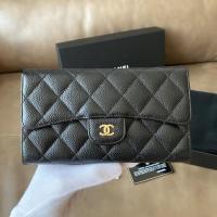 ราคา Chanel Classic Caviar 3 Folds Long Wallet GHW Holo23 (8017173056)