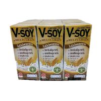 ราคา V-soy วีซอย เครื่องดื่มน้ำนมถั่วเหลือง สูตรมัลติเกรน ไม่มีน้ำตาลทราย ปริมาณ230มล.×12กล่อง เจ (54301117239)