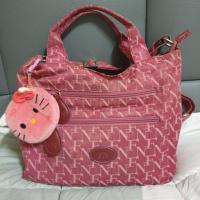 ราคา Flynowของแท้ กระเป๋าผ้า กระเป๋าสะพายข้าง สีแดง มือสอง จุของได้เยอะ (3933914179)