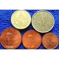 ราคา เหรียญ​ยูโร​ ฝรั่งเศส​ France, ชุด​ Euro​ Cent​ 5เหรียญ, #​1895, ​ใช้แล้ว (18930859271)