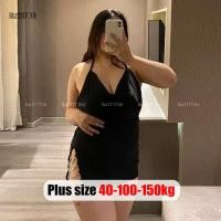 ราคา Plus size เสื้อผ้าสาวอวบ❤นอนไม่ได้นอน ชุดนอนเซ็กซี่สาวอวบ ไซส์ใหญ่ ชุดนอนซาติน ทรงสลิมฟิต ชุดชั้นในเซ็กซี่ยั่ว ,คนอ้วนใส่ได้ (25706391921)