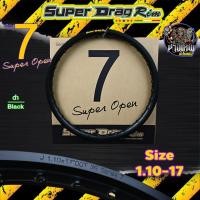 ราคา (ขายเป็นวงนะครับ) วงล้อ SUPER DRAG RIM ล้อซุปเปอร์แดร็กริม วงล้ออลูมิเนียม Series7 Super Open สีดำ (13570019152)