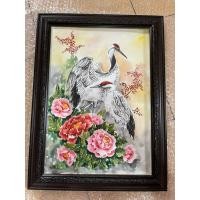 ราคา ภาพมงคลเสริมโชคลาภ ภาพวาดนกกระเรียนคู่ ภาพวาดสีน้ำขนาดA3/29.7x42cm พร้อมกรอบกระจก แขวนได้ตั้งได้ แข็งแรงสวยงาม เสริมมงคล (41356994225)