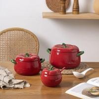 ราคา มะเขือเทศเซรามิกสองหูชามซุปที่มีฝาปิดครัวเรือนสร้างสรรค์หอพักนักเรียนทุ่มเทชามบะหมี่กึ่งสําเร็จรูปชามก๋วยเตี๋ยวหอยทากทุ่ (51354296775)