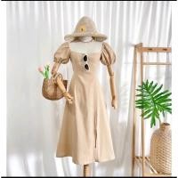 ราคา เดรสยาวมินิมอลมือ2 สีน้ำตาลเข้ม/อ่อน (17188695940)