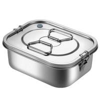 ราคา Stainless Steel Lunch Box Metal Bento Box Snack Food Container Outdoor Storage Box Lunch Box For K (24928512503)