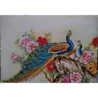 ราคา ภาพวาดสีน้ํามันมือทาสี 40x60 ซม. - นกยูงคู่ (44163486625)