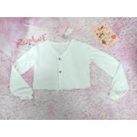 ราคา Romweมือ1 เสื้อคลุมสีขาวไหมพรมผ้าร่อง (2971700885)