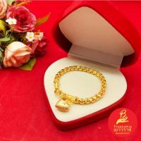 ราคา สร้อยข้อมือลายผ่าหวายมนพ่นทรายตัดลาย ยาว 7,7.5 นิ้ว เทียบเท่าน้ำหนัก 3 บาท ชุบทอง งานสวย พร้อมส่ง (24281536411)