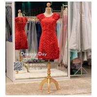 ราคา เดรสออกงาน ชุดเดรส แขนกุด ราตรีสั้น ออกงาน ไปงานแต่งกลางวัน กลางคืน BB059-RED (15694206340)