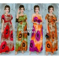 ราคา 36 แมกซี่เดรส เดรสยาว เกาะอก ปาดไหล่ ปิดไหล่ ไหล่เดียว ลายดอกทานตะวัน ลายดอกกระจาย ดอกพุ มัดย้อม ชายระบาย สาวอวบสาวอ้วน (4864642736)