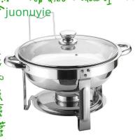 ราคา JUONUYIE จานอุ่นอาหาร,พร้อมฝาปิดแขวนบุฟเฟ่ต์ Catering Warmer, Luxury 4.5L Gold Insulation ถาดเสิร์ฟจัดเลี้ยง (47953848948)