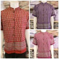 ราคา เสื้อฝ้ายพิมพ์ลายขอ คอจีน เสื้อผ้าฝ้าย ผ้าไทยลายขอ (14155918696)