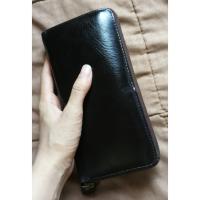 ราคา (แจกโค้ดลดทั้งร้าน) กระเป๋าสตางค์ หนังแท้ 100% ใบยาว หนังสีน้ำตาลเข้ม แบบซิปรอบ USED (1596544059)