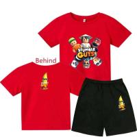 ราคา Stumble ชุดเสื้อยืดเด็ก Guys เสื้อผ้าเด็กชายและเด็กหญิง ชุดเสื้อยืดและกางเกงขาสั้น 2 ชิ้น ชุดวอร์มสำ (40309090063)