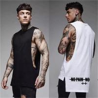 ราคา ฤดูร้อนบุรุษฟิตเนสเสื้อผ้าขยายตัดแขนกุดขนาดใหญ่ Cuffs เสื้อกล้ามผ้าฝ้าย Breathable Hip-Hop Vests Gym เพาะกายกล้ามเนื้อ Tank Tops (46100881617)