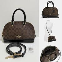 ราคา ส่งต่อ ของแท้ กระเป๋า COACH F58295 MINI SIERRA SATCHEL - BROWN/BLACK มือสอง - Used (42018931360)