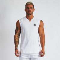 ราคา ใหม่บุรุษยิมสบายๆออกกําลังกายเสื้อกล้ามเสื้อผ้าสบายวิ่งออกกําลังกาย เสื้อกล้าม กีฬาแขนกุดคอวีเสื้อกั๊ก (27226816906)