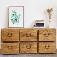 ราคา ตู้เก็บของไม้เนื้อแข็งตู้ถังไม้เอล์มเก่าตู้วางทีวีตู้เก็บของห้องนั่งเล่นสไตล์จีนตู้เตี้ยแบบลิ้นชักตู้ข้างเรียบง่าย CJ6H (24985902466)