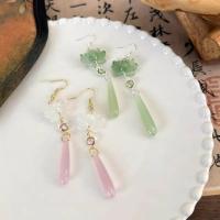 ราคา Simple Lotus Pendant Ear Hooks Retro Elegant Lotus Water Drop Earrings Handmade Chinese Ancient Style Chinese Classic Ea (55700056318)