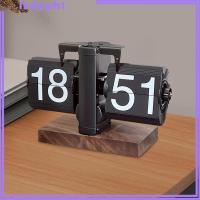 ราคา [JoyDIY] Flip Desk Clock Decorative Auto Flip Clock Vintage Wood Base Mechanical Flip (45552634473)
