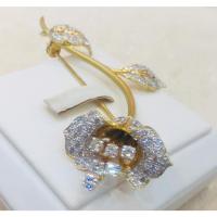 ราคา เข็มกลัดทอง90ดอกชบาฝังเพชร (PY486) (22943575645)