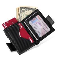 ราคา Mens Carbon Fiber Auto Pop-Up Card Holder Wallet - RFID Blocking Magnetic Card Case พร้อมคลิปเงินสด (57402253050)