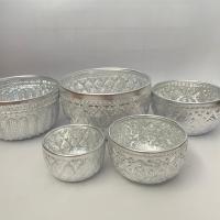 ราคา ขันอลูมิเนียม ขันน้ำลายไทยสีเงิน(ศักดิ์มงคลพร) ขนาด8/10/12/14/16ซม. (24754602223)