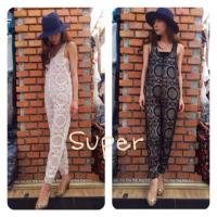 ราคา พร้อมส่ง ชุดหมีแขนกุด ใช้ผ้าลูกไม้ลายดอกทานตะวัน (102279210)