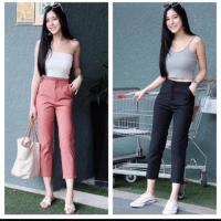 ราคา กางเกงผ้าดับเบิ้ลซาติน ขาเดฟ7ส่วน สีเขียวขี้ม้า size M มือสอง (1934080554)