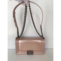 ราคา USED Chanel Boy 10" Nude Pink Patent RHW holo 170xx + (14928252404)