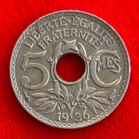 ราคา เหรียญฝรั่งเศส France 5 centimes ปี 1936 เหรียญต่างประเทศ (24739821041)