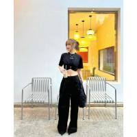 ราคา P angels crop top เสื้อครอป แขนสั้น ดีเทลม้วนหน้าเว้าเอว (not used) (26537606432)