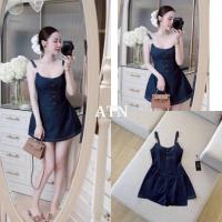ราคา ATN ชุดSet 2ชิ้น มินิเดรสสายเดี่ยวผ้ายีนส์เกรดพรีเมี่ยม ด้านหน้าแต่งกระดุมหัวใจ1 (40562251565)